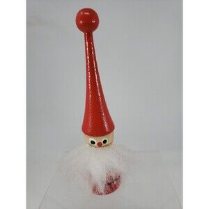 Swedish Christmas Gnome Vintage Wooden Red Made in Sweden Tall Hat Rare Beard
